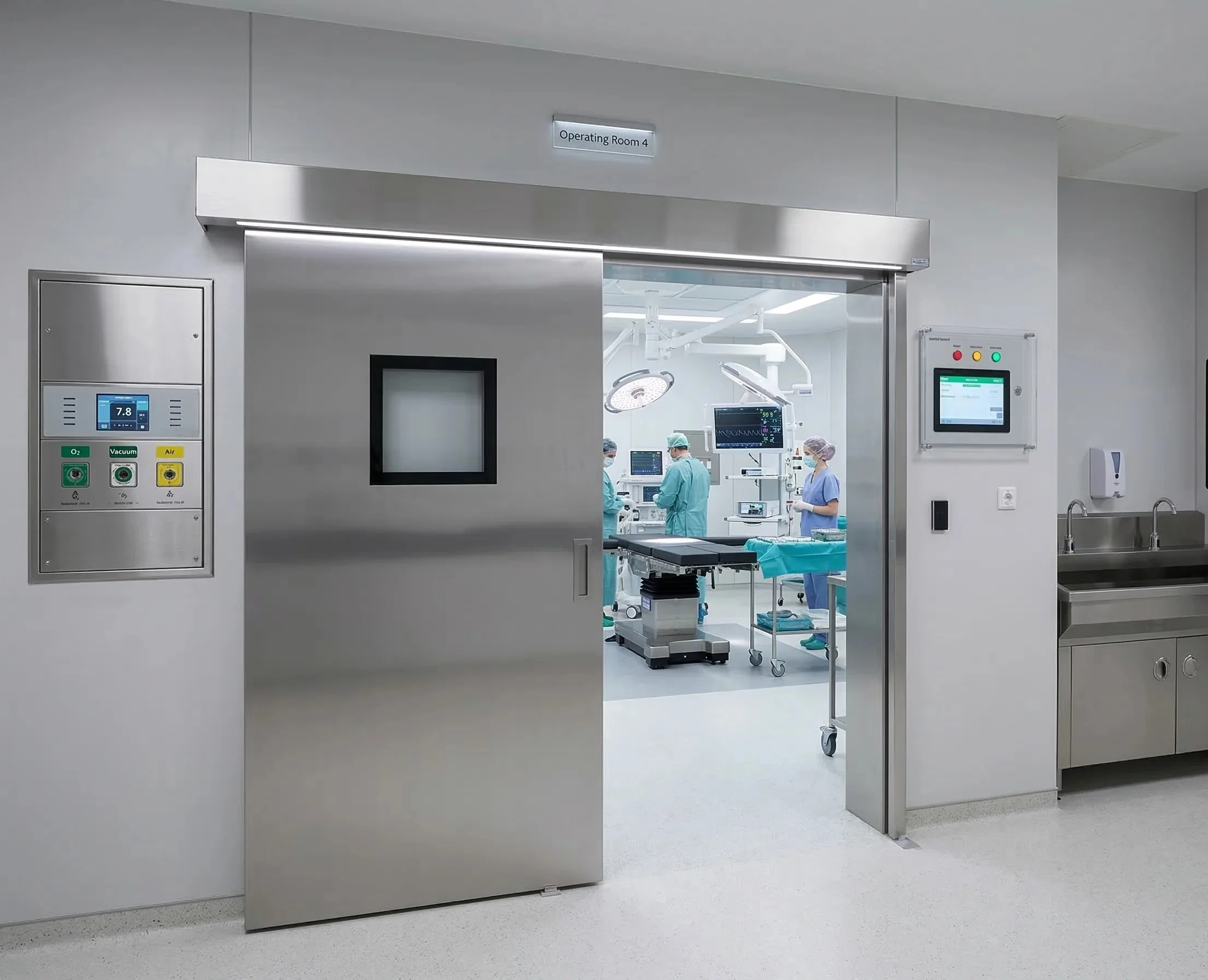 Operating Room Discards Hermetic Sliding Doors for Cleanrooms & Operating Rooms | Megalife