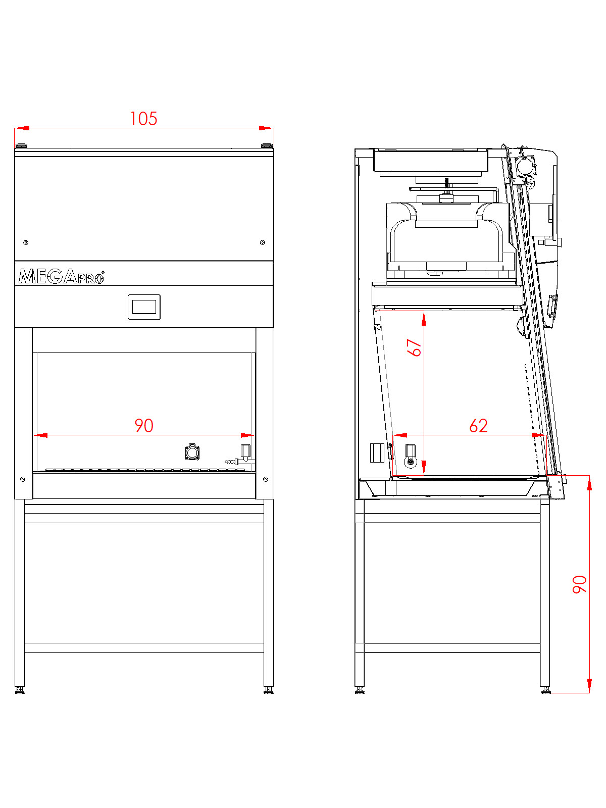 90.2 MEGApro 90 cm Biosafety Cabinet Class II A II