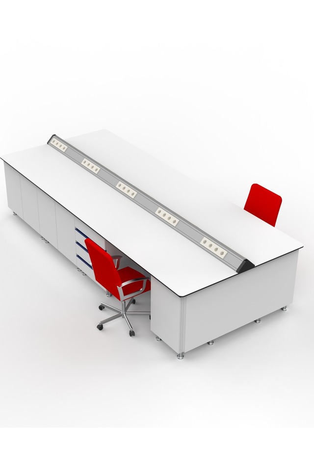 Room Render.1137 Island Bench With Triangle Cable Tray